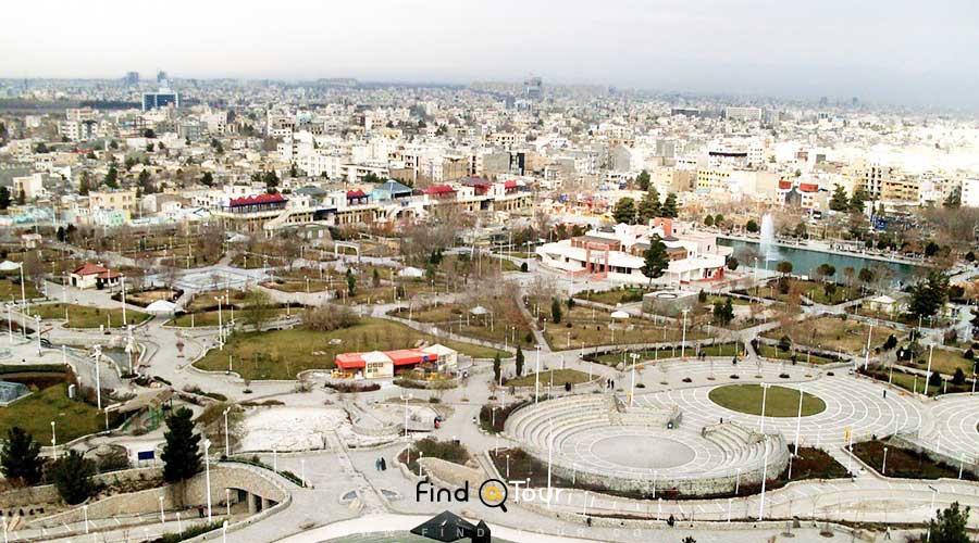 عکس هوایی از پارک کوهسنگی مشهد
